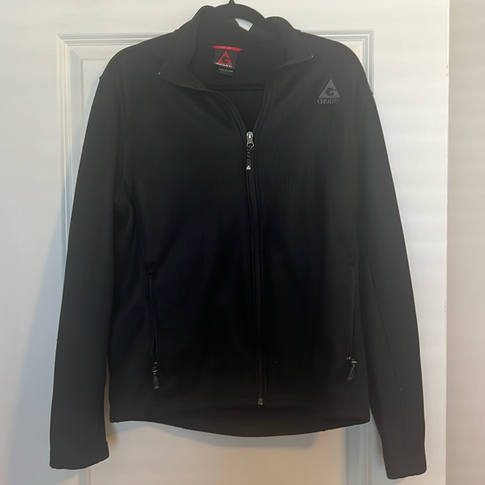 Gerry Men’s Medium Black Zip-up Polyester Knit Jacket
